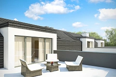 Проект коттеджа на две семьи с возможностью последовательной застройки