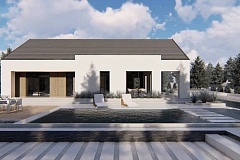 Современный проект с двускатной крышей