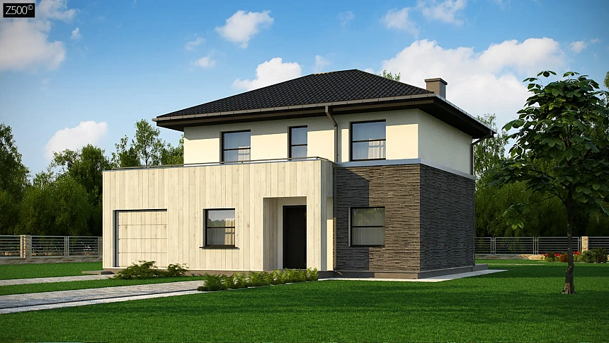 Обновленный вариант Z29 с гаражом и комнатой на первом этаже