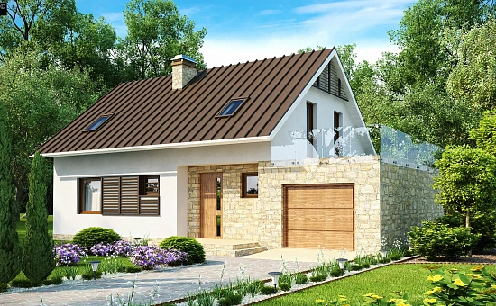 Уютный дом с кабинетом на первом этаже, оригинальным мансардным окном и террасой над гаражом.