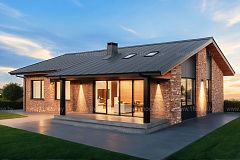 Одноэтажный дом с 2ым светом и 3мя спальнями включая мастер-спальню.