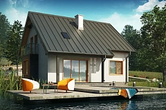 Компактный и функциональный дом с кабинетом на первом этаже и с эркером в обеденной зоне.