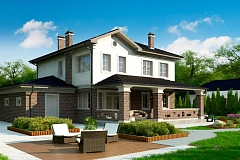 Вариант двухэтажного дома Zz2 L с подвалом