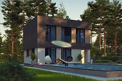 Двухэтажный дом с гаражом на две машины