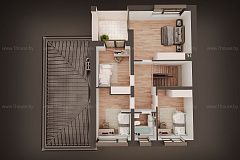 Двухэтажный дом с гаражом. 