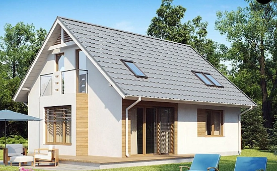 Вариант Z101 мансардного дома с плитами перекрытия