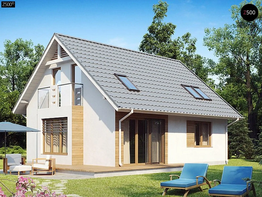 Вариант Z101 мансардного дома с плитами перекрытия