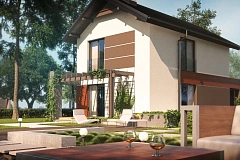 Вариант проекта Z297 с фронтальным гаражом, с изменениями в планировке.