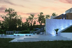 Трехэтажная современная резиденция&nbsp;&nbsp;с террасами и бассейном .