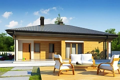 Вариант проекта одноэтажного дома Z204&nbsp;&nbsp;с гаражом для одной машины.