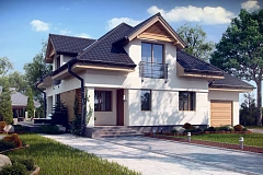 Комфортный дом привлекательного дизайна с дополнительной комнатой над гаражом.