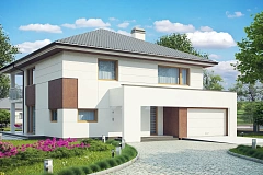 Элегантный комфортабельный двухэтажный дом с современными элементами архитектуры.