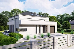 Современная версия двухэтажного дома с гаражом и кабинетом на первом этаже