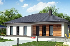 Одноэтажный комфортный дом с окнами в пол