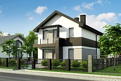 Компактный двухэтажный дом для узких участков.