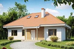 Одноэтажный дом в традиционном стиле с возможностью обустройства чердачного помещения.