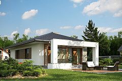 Одноэтажный функциональный дом для небольшой семьи