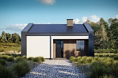 Компактный одноэтажный дом с 2умя спальнями.