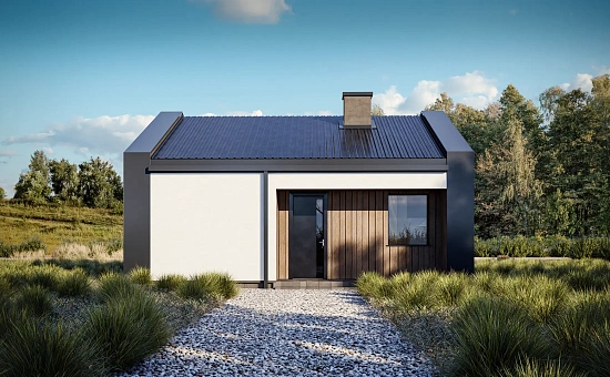 Компактный одноэтажный дом с 2умя спальнями.