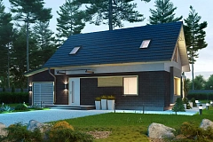 Проект компактного аккуратного дома с гаражом.