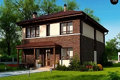 Версия двухэтажного дома Zx24a с измененной планировкой