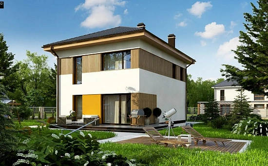 Вариант двухэтажного дома Zz3 с подвалом