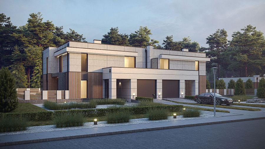 Современный 2-х этажный блокированный дом на две семьи, аг. Колодищи