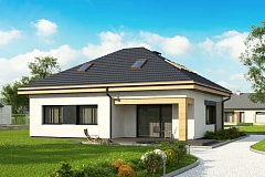 Версия проекта Z273 с жилой мансардой, с увеличенной высотой аттиковой стены.