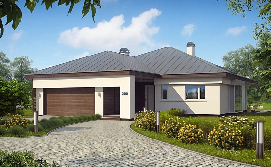 Подвариант одноэтажного дома Z200 с измененной планировкой