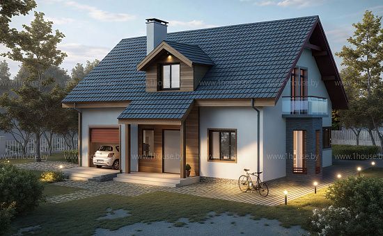 Мансардный дом с гаражом и 4мя спальнями.