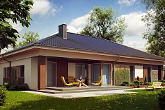Проект просторного одноэтажного дома с 4 спальнями.