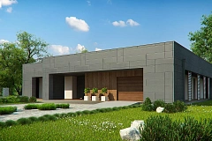 Современный односемейный дом с  плоской крышей