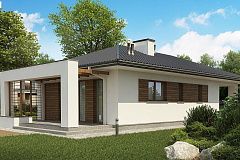 Одноэтажный функциональный дом для небольшой семьи