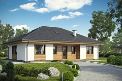 Комфортный одноэтажный дом традиционного дизайна.