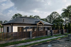 Одноэтажный дом на 3 комнаты, гостиная со столовой и гараж на одну машину