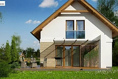 Проект мансардного дома с 4 спальнями и кабинетом.