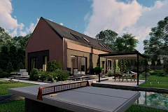 Современный дом с мансардой, вторым светом, 3 спальнями и гаражом