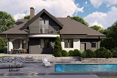 Версия проекта Z18 со встроенным гаражом с левой стороны дома