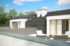 Проект коттеджа на две семьи с возможностью последовательной застройки