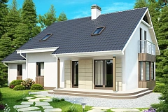 Выгодный в строительстве и эксплуатации дом с дополнительной спальней на первом этаже.