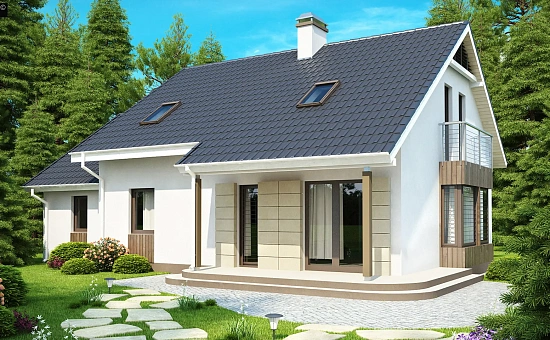 Выгодный в строительстве и эксплуатации дом с дополнительной спальней на первом этаже.