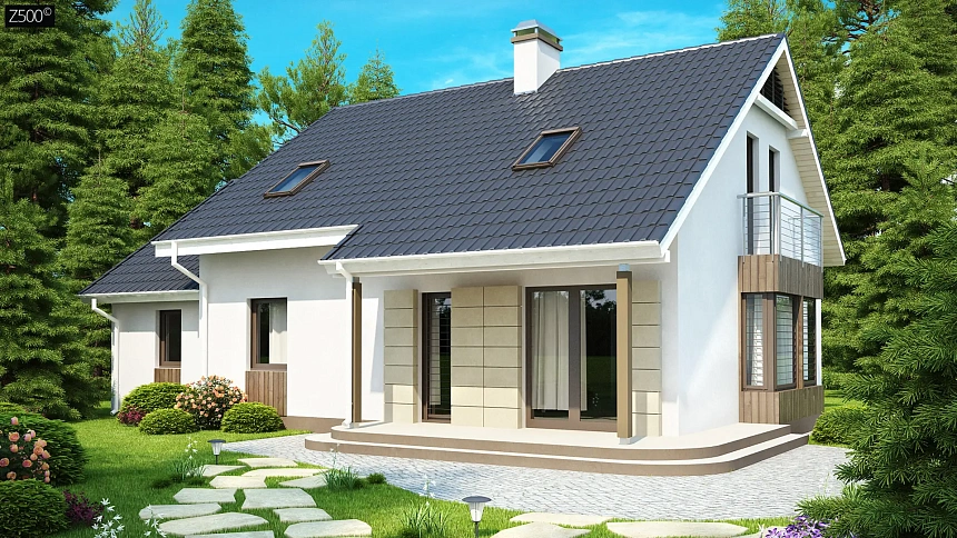 Выгодный в строительстве и эксплуатации дом с дополнительной спальней на первом этаже.