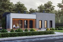 Современный одноэтажный дом с 3мя спальнями.