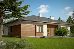 Вариант одноэтажного дома Z321 с измененной планировкой