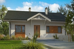 Компактный одноэтажный дом в традиционном стиле.