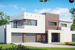 Большой дом в современном стиле с гаражом на 2 машины и подвалом