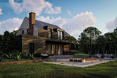 Дом с мансардой, гаражом и большой террасой