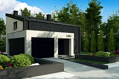 Современный двухуровневый дом с гаражом на одно авто и террасой на первом этаже