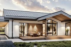 Одноэтажный дом со вторым светом на 5 спален.