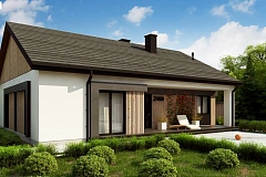 Практичный одноуровневый дом без гаража с современным экстерьером.